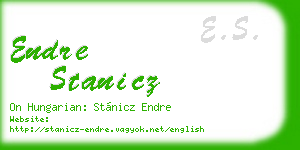 endre stanicz business card