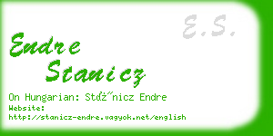 endre stanicz business card